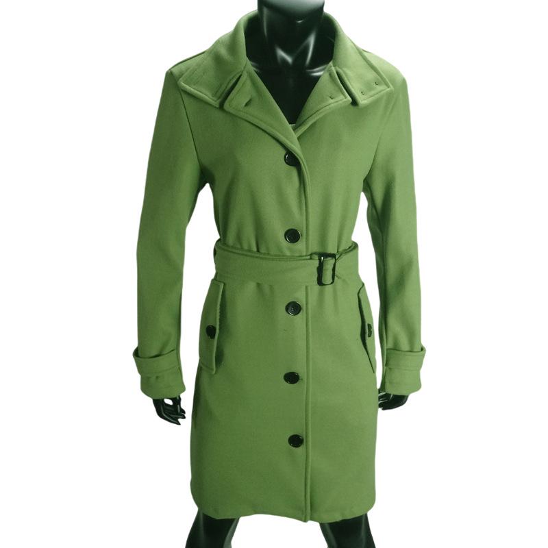 Cappotto di lana da donna taglie forti Autunno/Inverno 2024 a bottoni multipli, monopetto, con colletto a bottone