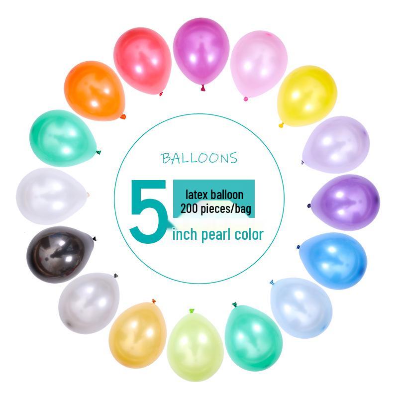 Palloncini in Lattice Rotondi Perlescenti da 5 Pollici per Matrimoni, 200 Pezzi per Confezione