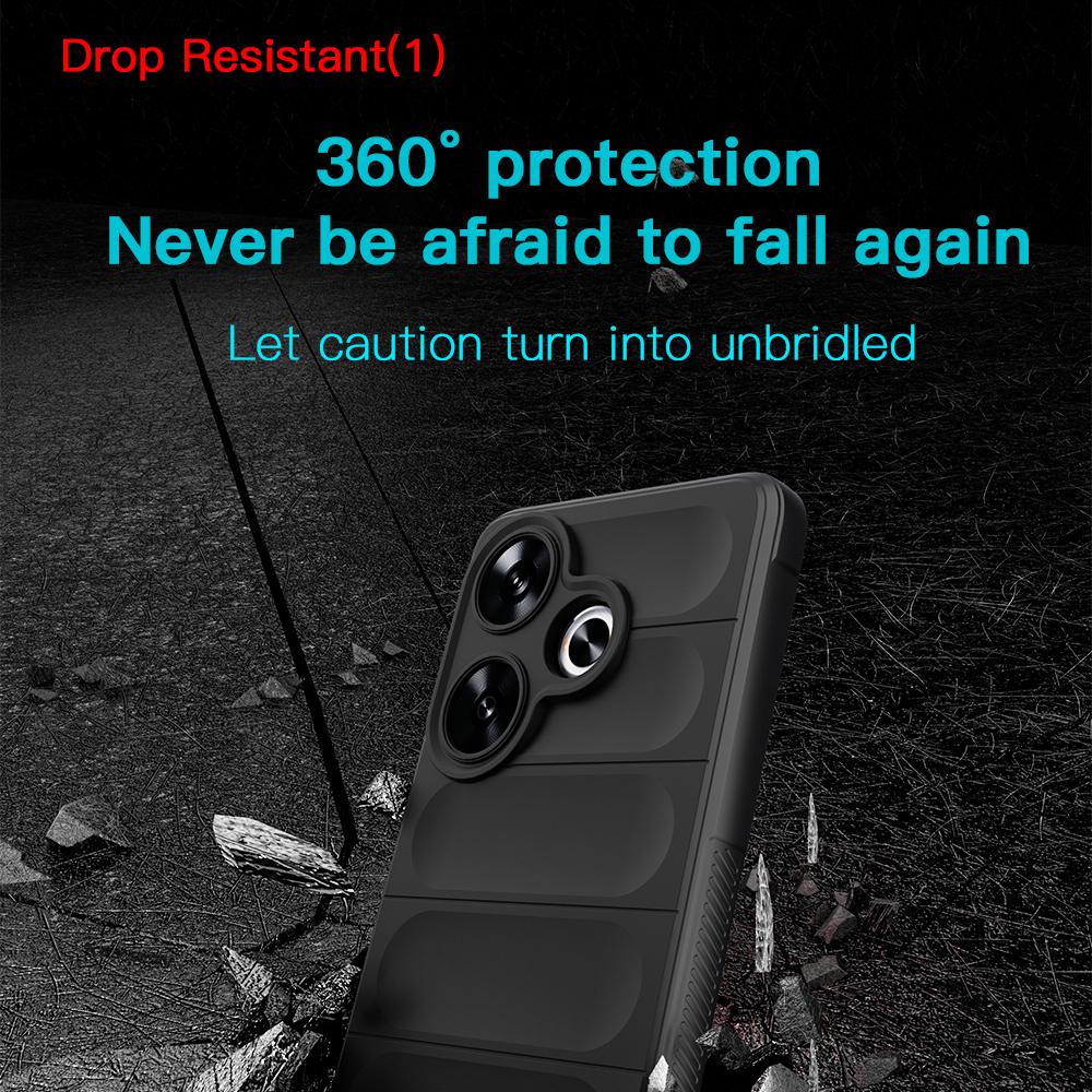 KEYSION Shockproof Case for Xiaomi POCO M6 4G Anti-skid Soft Silicone Phone Back Cover for Xiaomi Redmi 13