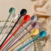 Long Hand Silicone Spatula Party Supplies Coffee Spoon Cosmetics Spoon  Kids