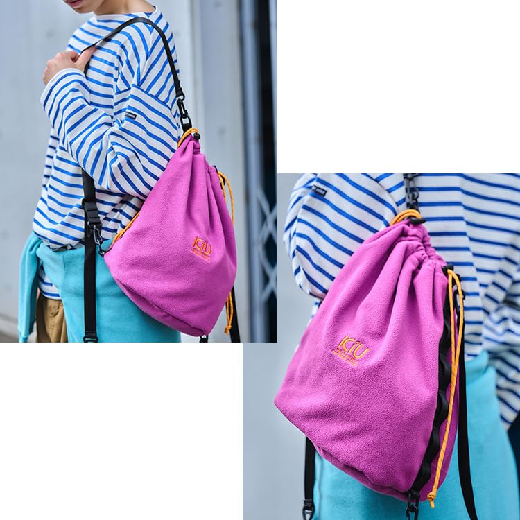 KiU Fleece Drawstring Bag a fluffy fleece tote with a large drawstring and perfect for outdoor Perfect for fall and Product LARGE, bag/backpack