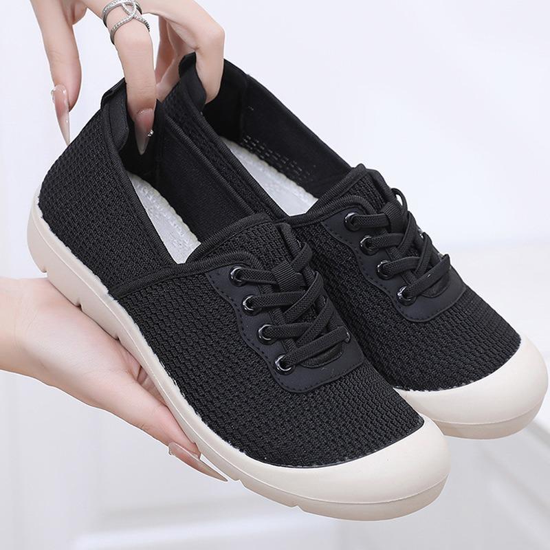 Shoes Women's Spring and Autumn New Single Shoes Casual Versatile Breathable Round Head Wear-resistant Shoes One-pedal Women's Single Shoes