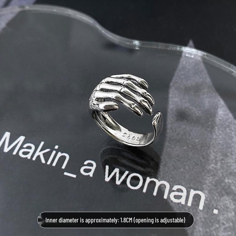 Sweet Skull Adjustable Women s Retro Ring - Trendy Hip Hop Index Fashion