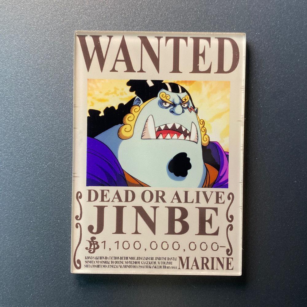 Kreativní magnet s plakátem Wanted z One Piece - Anime Kreslená Dekorace na ledničku & Samolepka na vzkazy