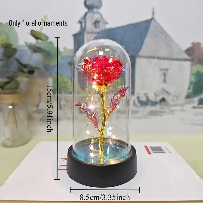 1pcs Golden Rose Immortal Flower Night Lamp Teacher Qixi Romantic Valentine s Day Mother s Day Gift Decoration