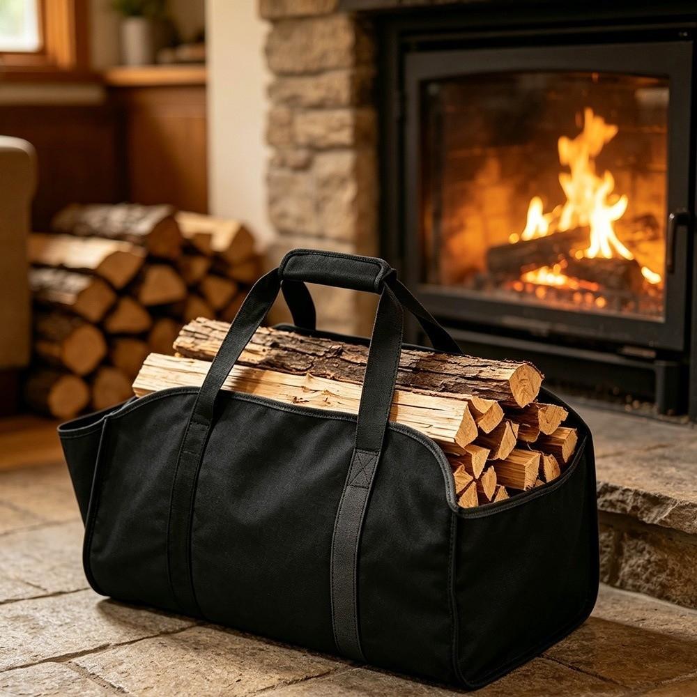 Sturdy Handles Firewood Storage Bag Large Capacity Wood Carry Bag Log Carrier  Log Transport