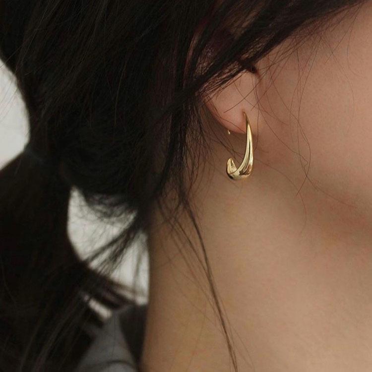 PONYKISS S Sterling Silver Line Hook Stud Earrings For Women Party Classic Fine  Minimalist Accessories