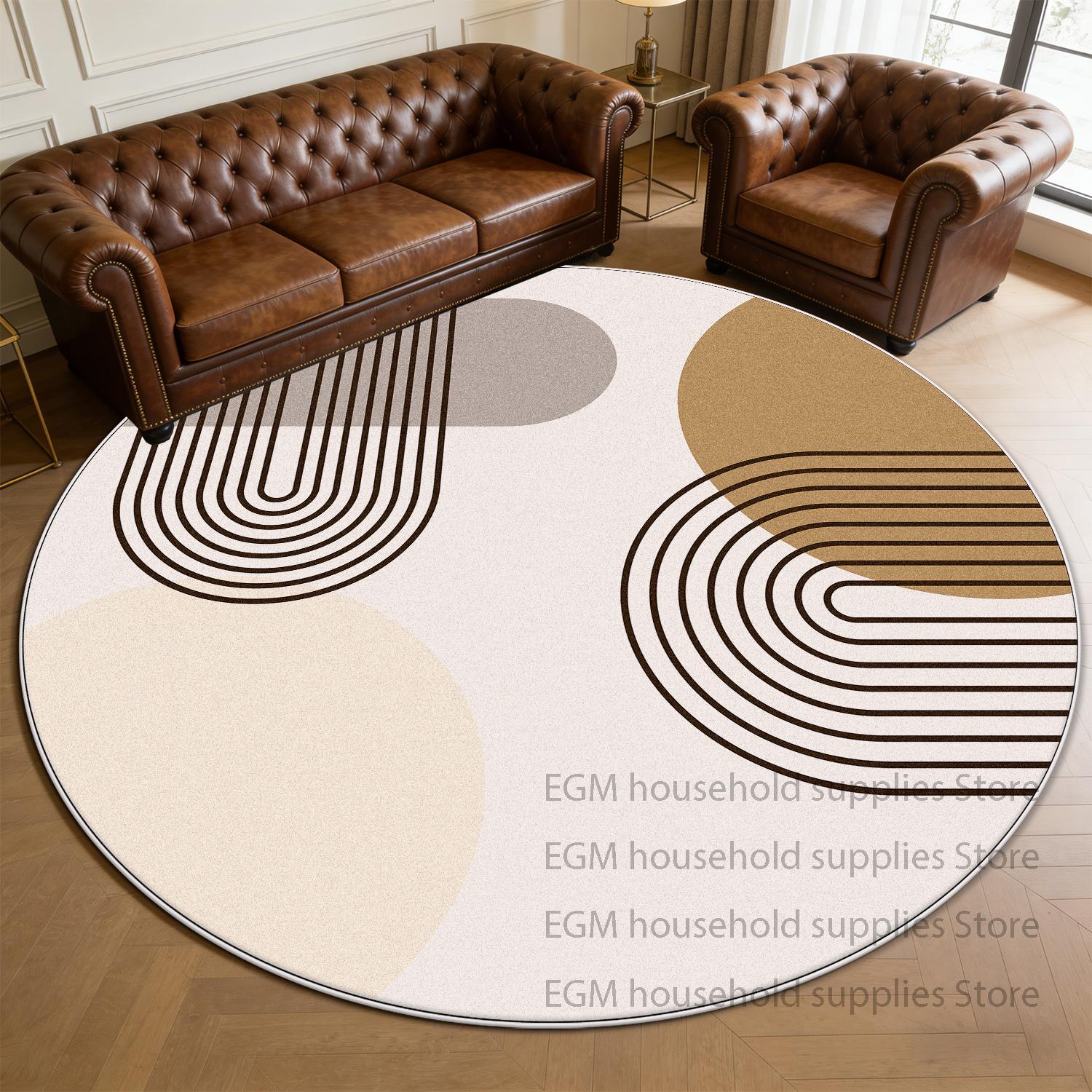 

Modern Style Soft Rugs Minimalist Bedroom Decoration Living Room Round Carpet Anti-slip Bedside Cloakroom Study Mat Washable 60x90cm