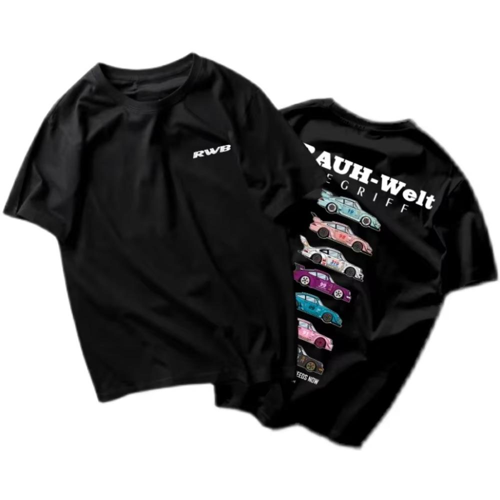 

RWB 911 Modified Car T-shirt Bay Shore idlers Theme Hellaflush Men s T-shirt Women s short sleeve couples same style XXXXXL чёрный