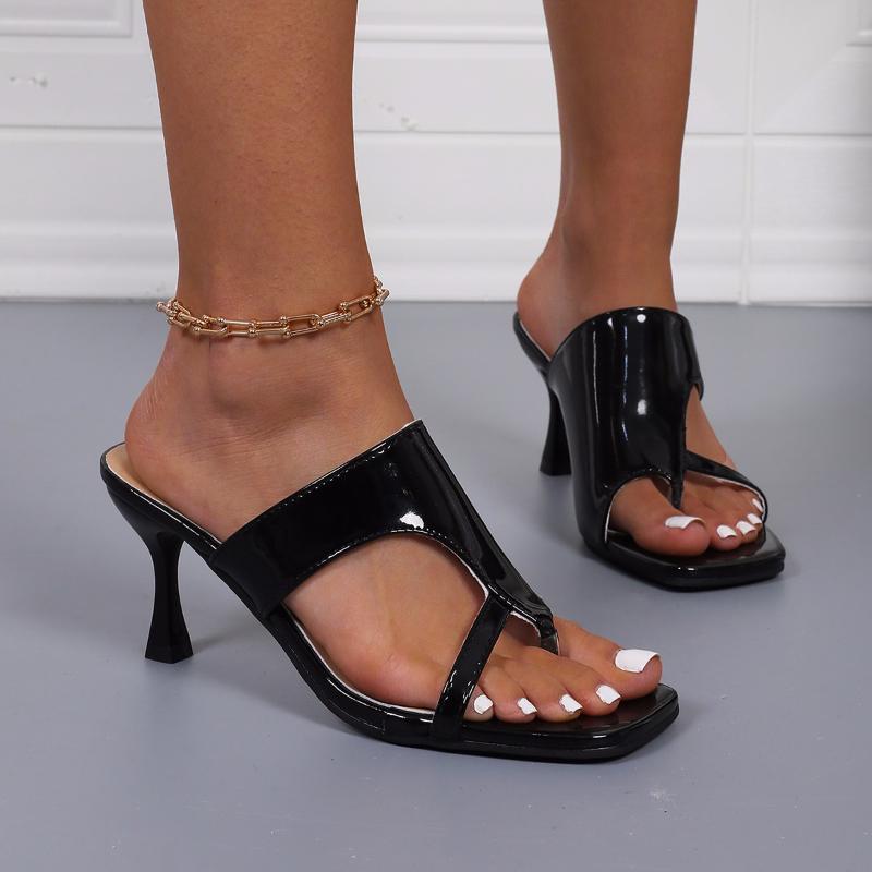 High Heels Women Slippers Dress Elegant Summer Shoes Sexy Clip Toe Woman Sandals 2025 New Fashion Flip Flops Luxury Mujer Slides