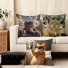 Funny Kitten Cute Cushion Cover Plush Fabric Soft DoubleSided Printed Sofa Warm Winter Home Child Gift Pillow Case