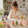DIY Building Blocks Flower Model Kit with Dome Cover Educational Puzzle Toy for Children and Adults Creative Assembly Decorative Display