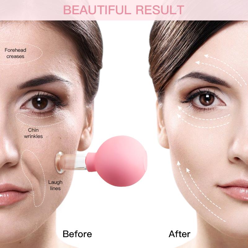 Rubber Massage Body Cups Glass Vacuum Cupping Anti Cellulite Suction Cup Massager for Face Facial Skin Lifting Tools