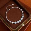 Cool Sense New Chinese Natural Blue Water Jade Bracelet Sterling Silver Female Birthday Gift Bracelet