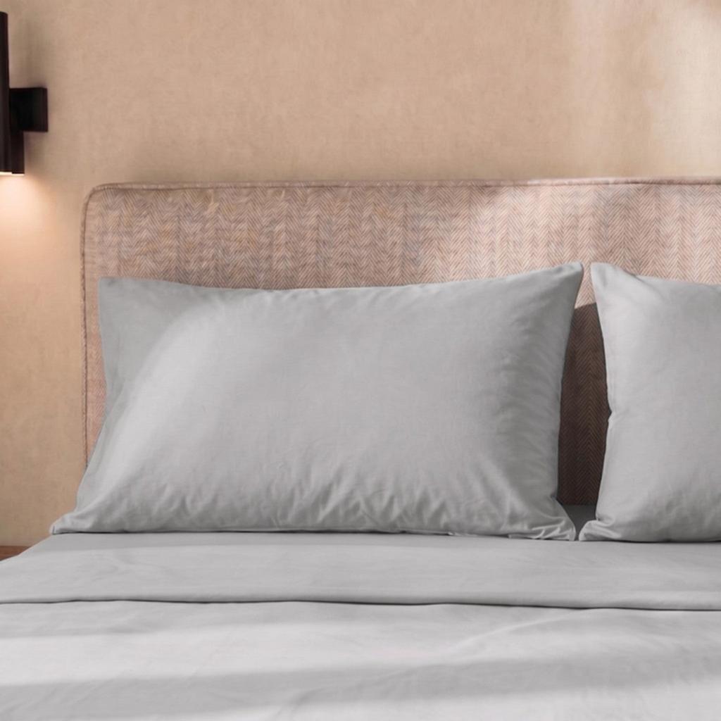 The White Stone Parure de Lit en Percale de Coton 200 TC | Drap Housse, Drap Plat et  Taie d'Oreiller 