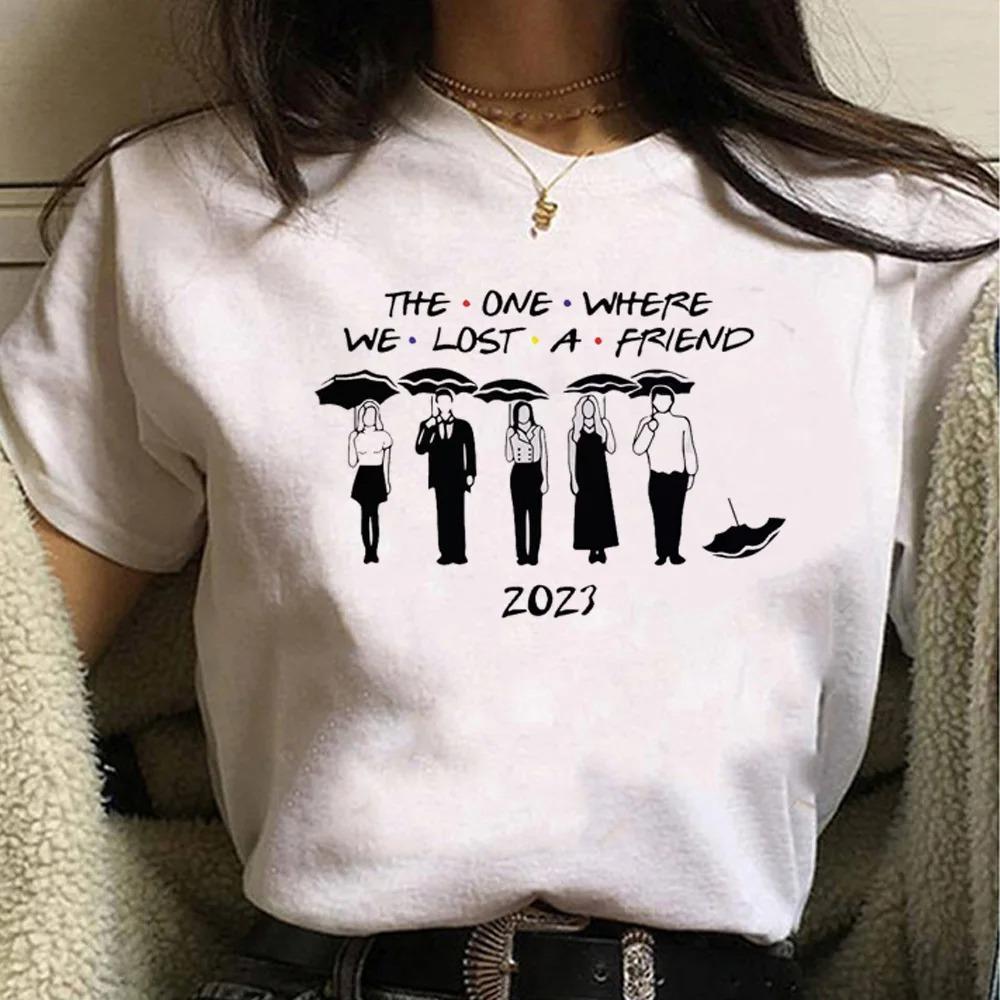 Friends Tv Chandler Bing Printed Tshirt Casual Round Neck Short Sleeved Fashionable Sleeved Trendy Womens Clothing Loose Short