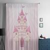 Luxury Fairy Tale Princess Pink Castle Radial Tulle Curtain Bedroom Window Cafe Hotel Decor Living Room Drape Curtains Light Filtering Polyester Area