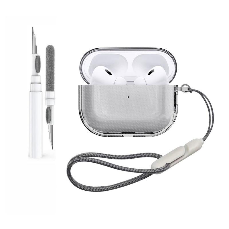 for Airpods Pro 3 Case Accessories Soft TPU Transparent Protective Shockproof Case with Cleaning Kit Keychain for Airpods Pro 3