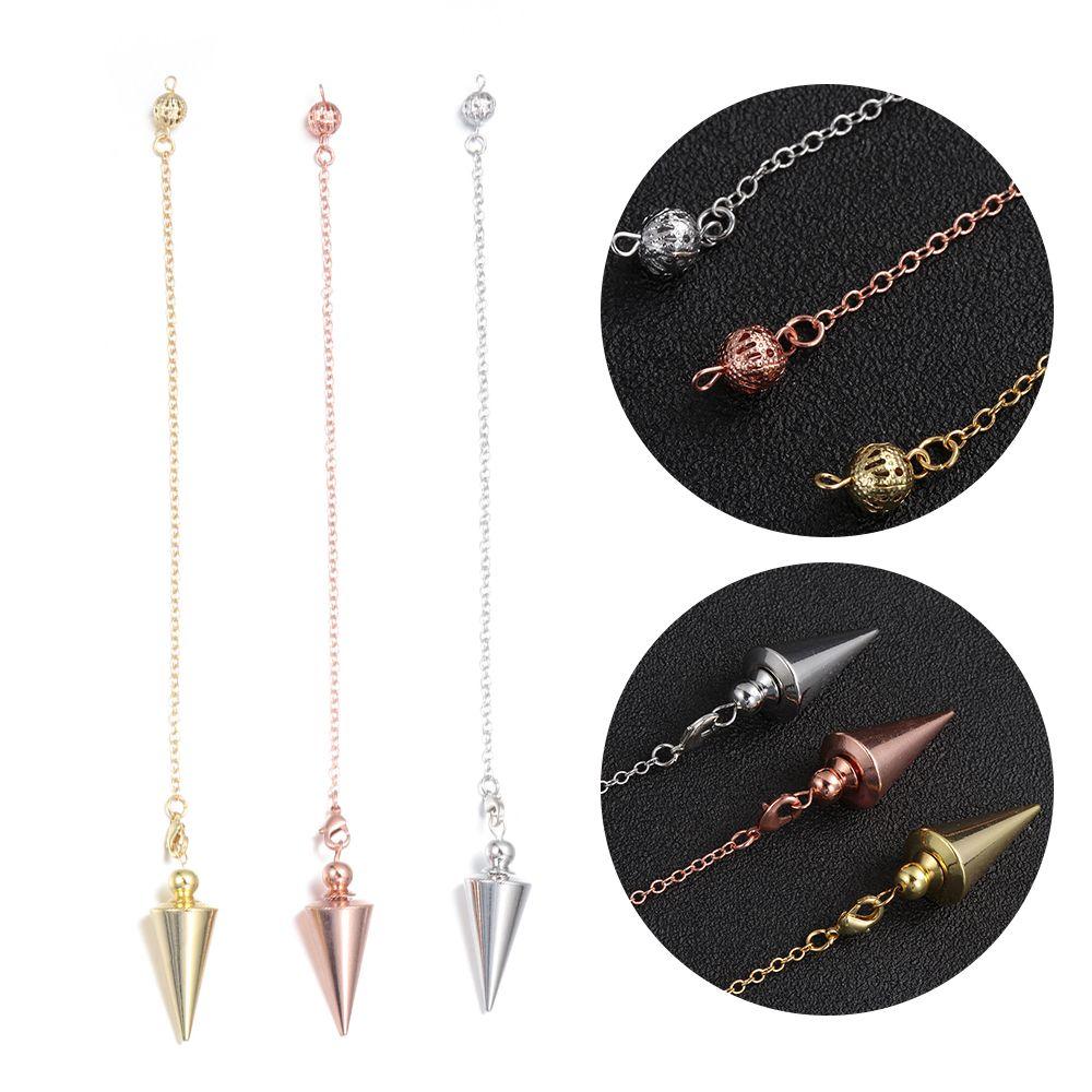 Rose Gold Dowsing Gold Silver Antique Copper Metal Amulet Reiki Pendulum Pendant Cone Pendule Reiki