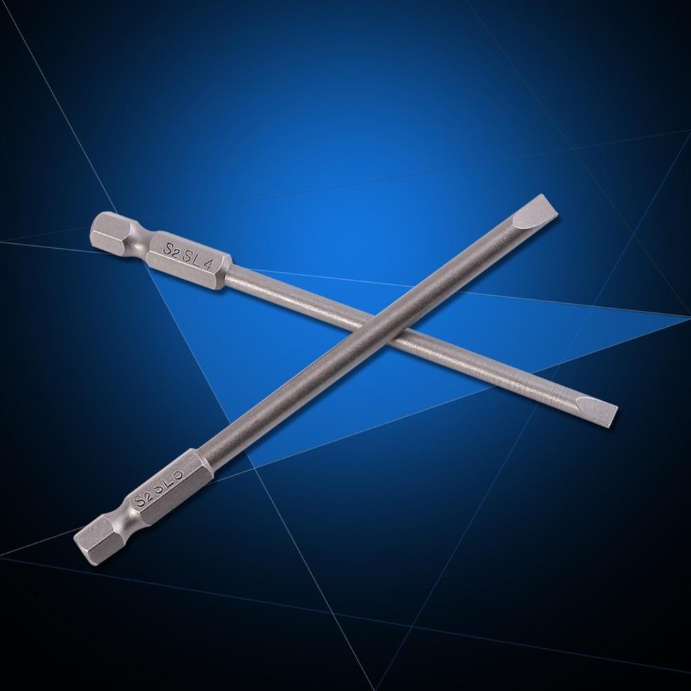 4 Pcs 100mm / 4 Inch Length Flat Head Screwdriver Bits Power Tool Drill Bits  Power Tool Accessories