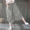 ZANZEA Dame Casual Elastisk Midje Løse Capri Bukser med Stripetrykk