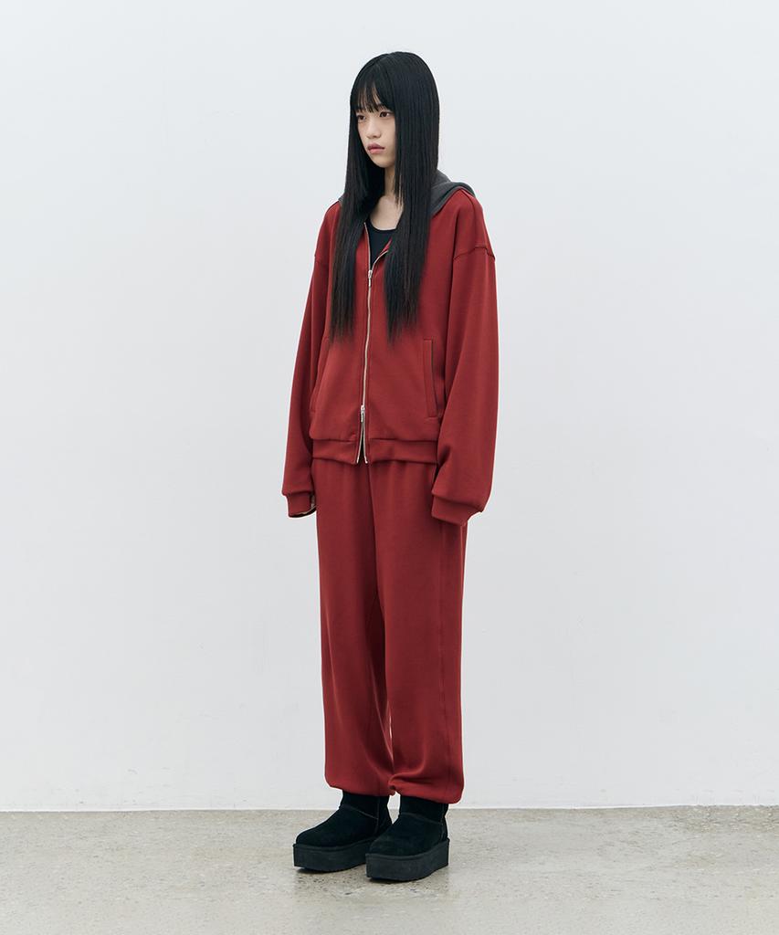 ROWM Soft Contour Hooded Zip-Up (Red/Charcoal)