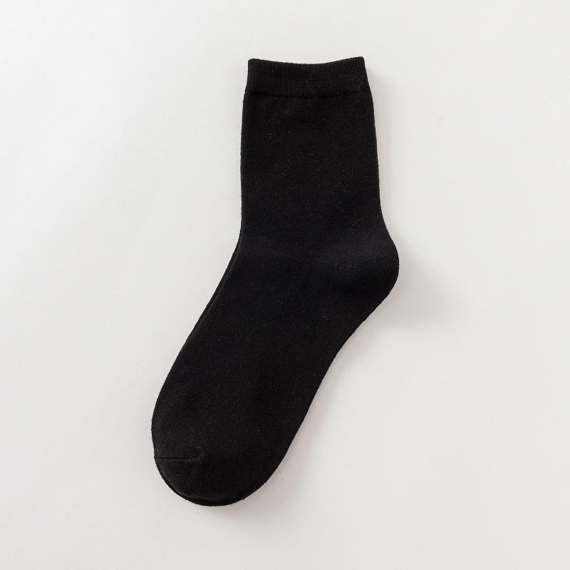 Men's Autumn and Winter New Casual Classic All Match Solid Color In Tube Cotton Socks