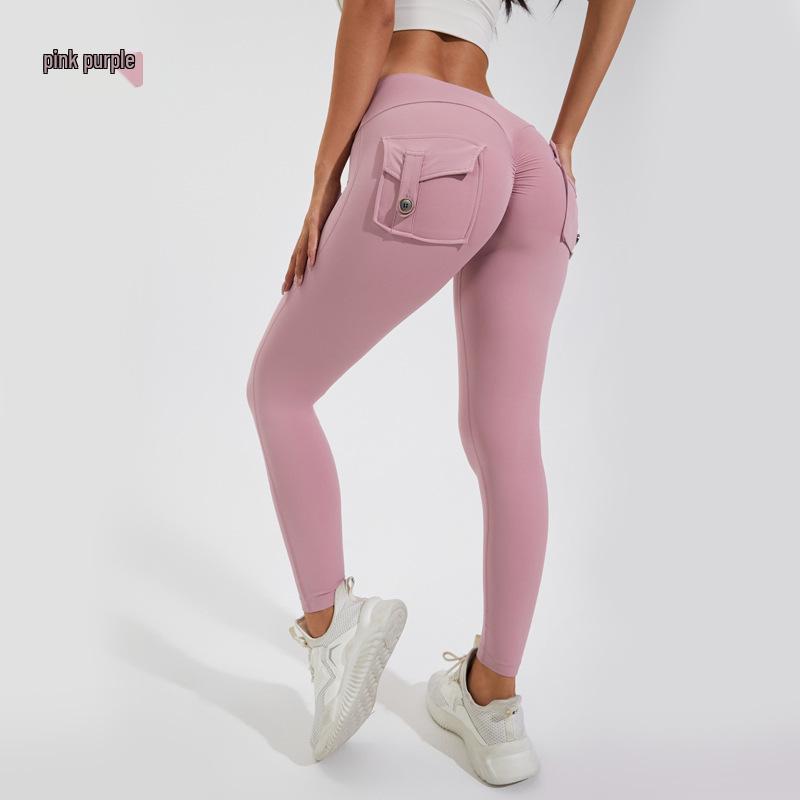 2024 Women's Peach Hip Yoga Pants with Pockets – Fitness Workwear Tights for Hip-lifting