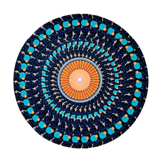 1/2Pcs Animated Zoetrope Slipmat 12-inch Optical Illusion Turntable Mat Animated Vinyl Slipmat with Zoetrope Motion Effect Kinetic Mat