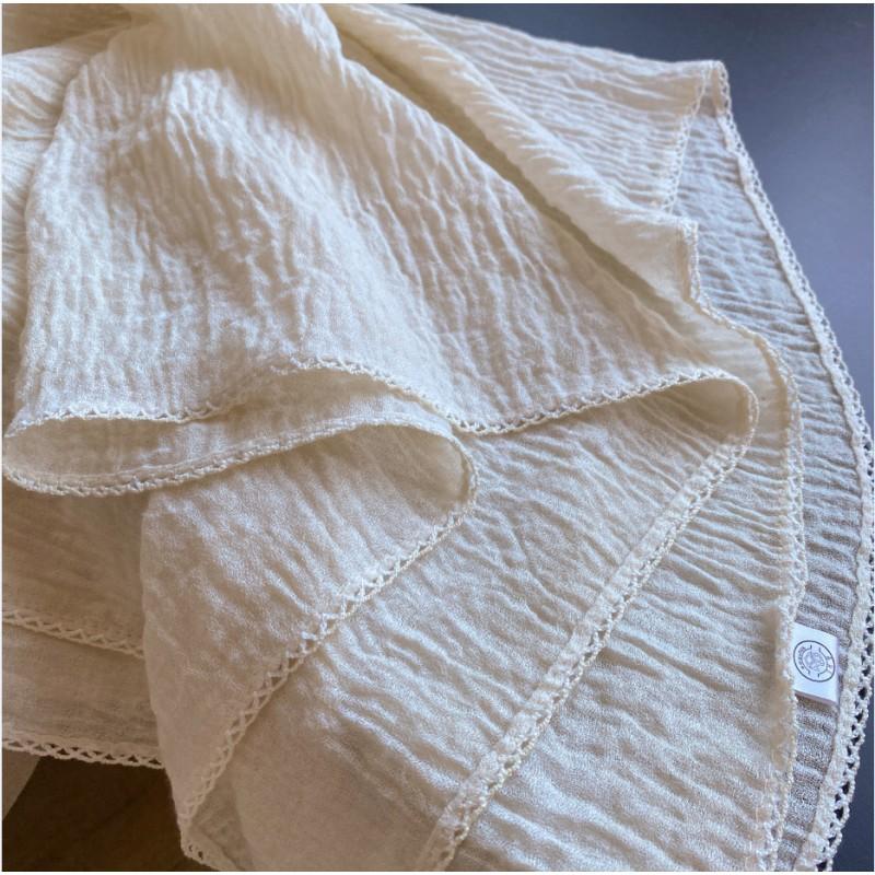 Baumwoll-Leinen-Quadratuch Damen Leichter Wickelschal Ethnischer Stil Winter-Nackenschal