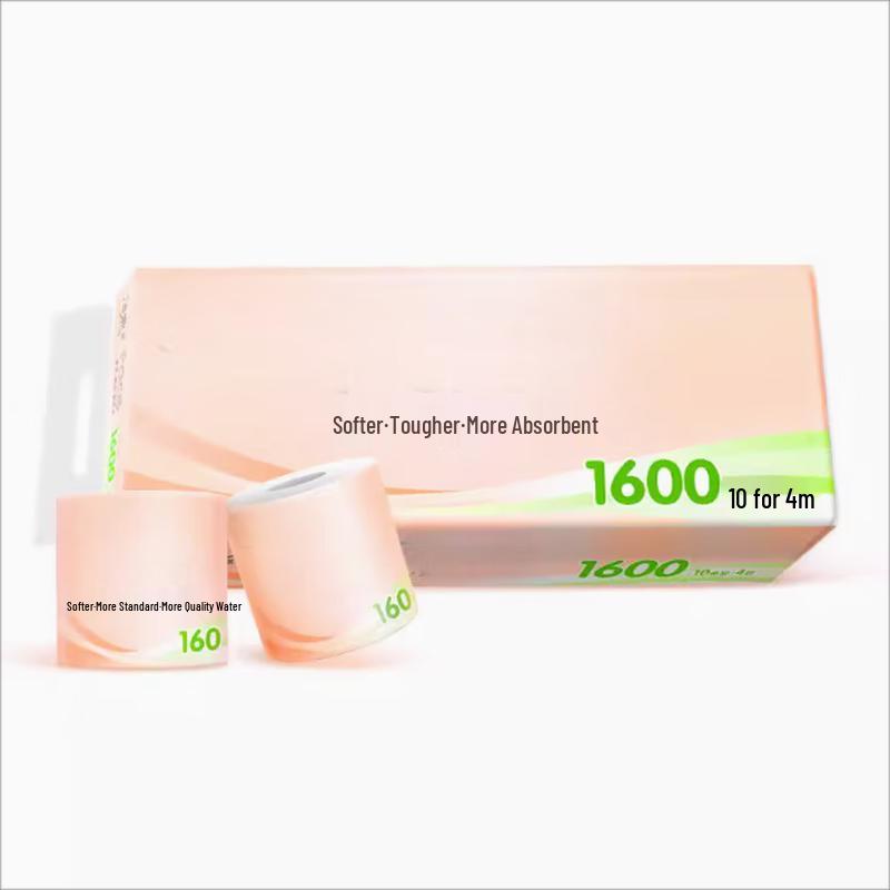 Jie Rou 4-Ply Unscented Core Toilet Paper, 10 Rolls