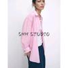 Spring New Women Clothes Western Style Stripe Oxford Long Sleeve Lapel Simple Loose Shirts 8741049