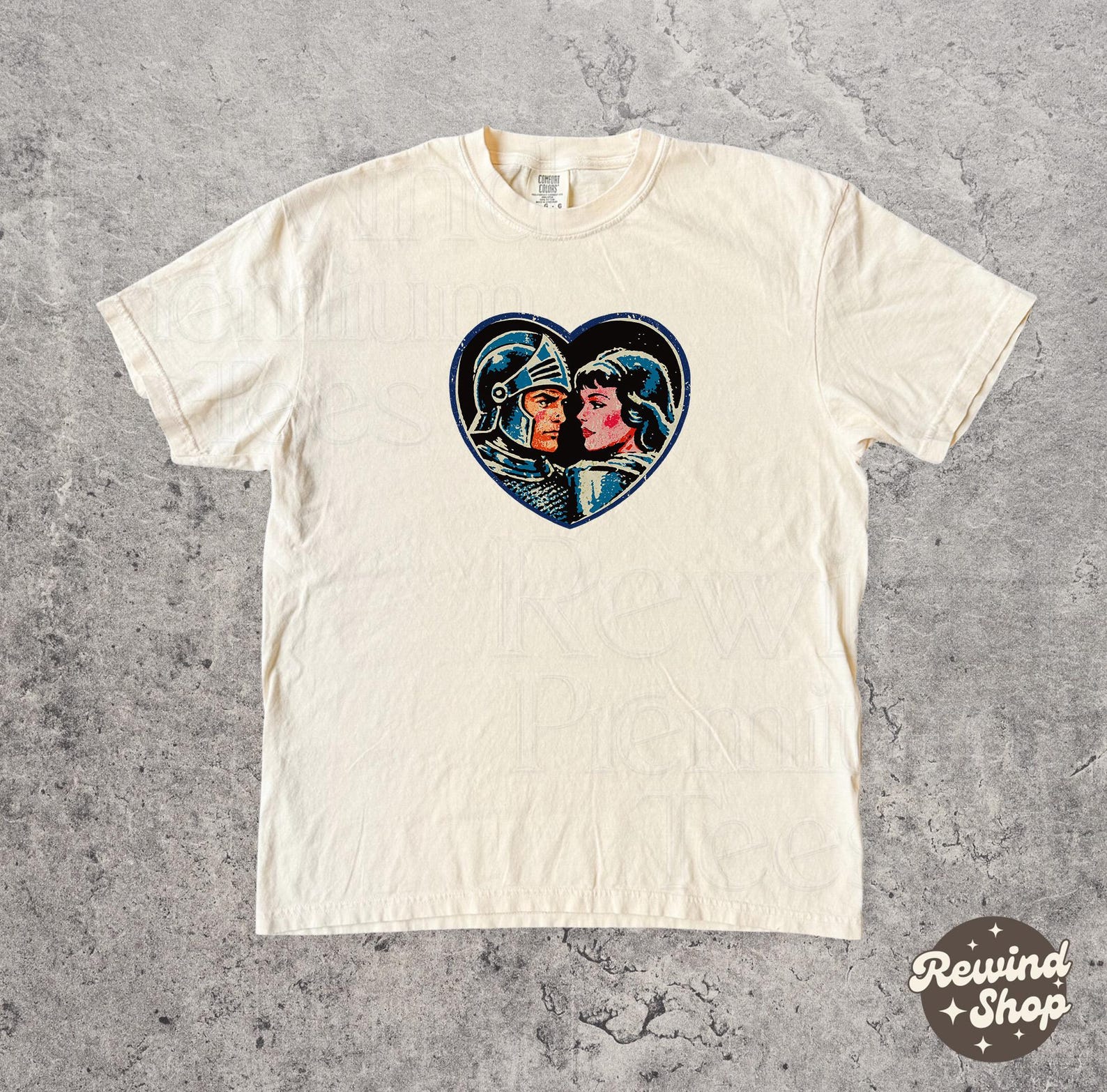 Retro Knights Comfort Colors TShirt - Fantasy Medieval Graphic Tee - Gift for DnD Lover L