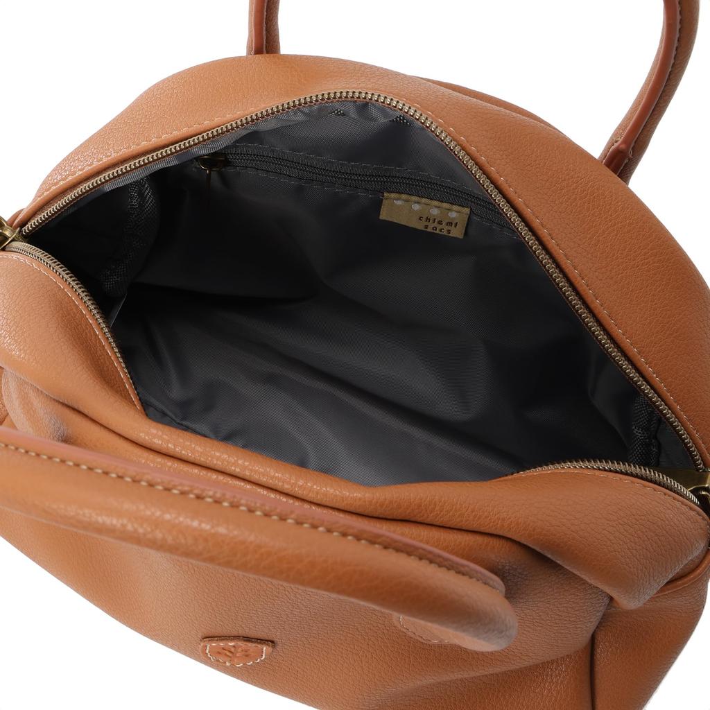 Chiemi Sacs Mini Boston Shoulder Handbag, Bag, Bag, 2-Way, Simple, Natural, Beige, Camel, 2402-6252