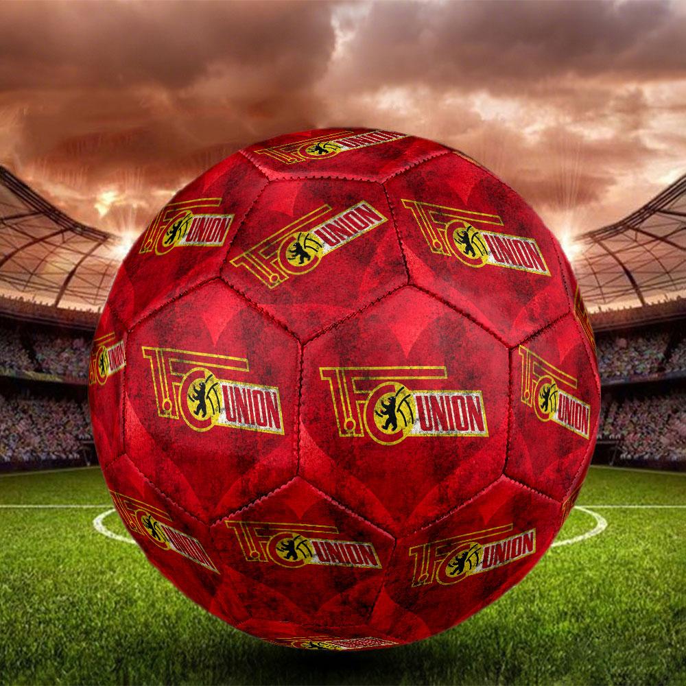 FC Union Berlin Size 5 Soccer Ball, Machine-Stitched PVC, Durable & High Bounce, All Ages Fit, fan merchandise, matches & outdoor use.