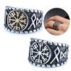 Mythical Viking Compass Ring For Men Norse Rune Finger Ring