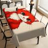 1pc Vibrant Red Cat Print Tablecloth, 152.4*218.44 cm, Rectangle Polyester Easy Clean for Weddings, Parties & Various Occasions Study Desk Decor, Cat 