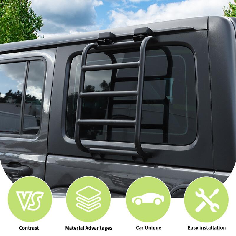 Aluminum Alloy Rear Window Extension Climbing Ladder For Jeep Wrangler JL 2018+