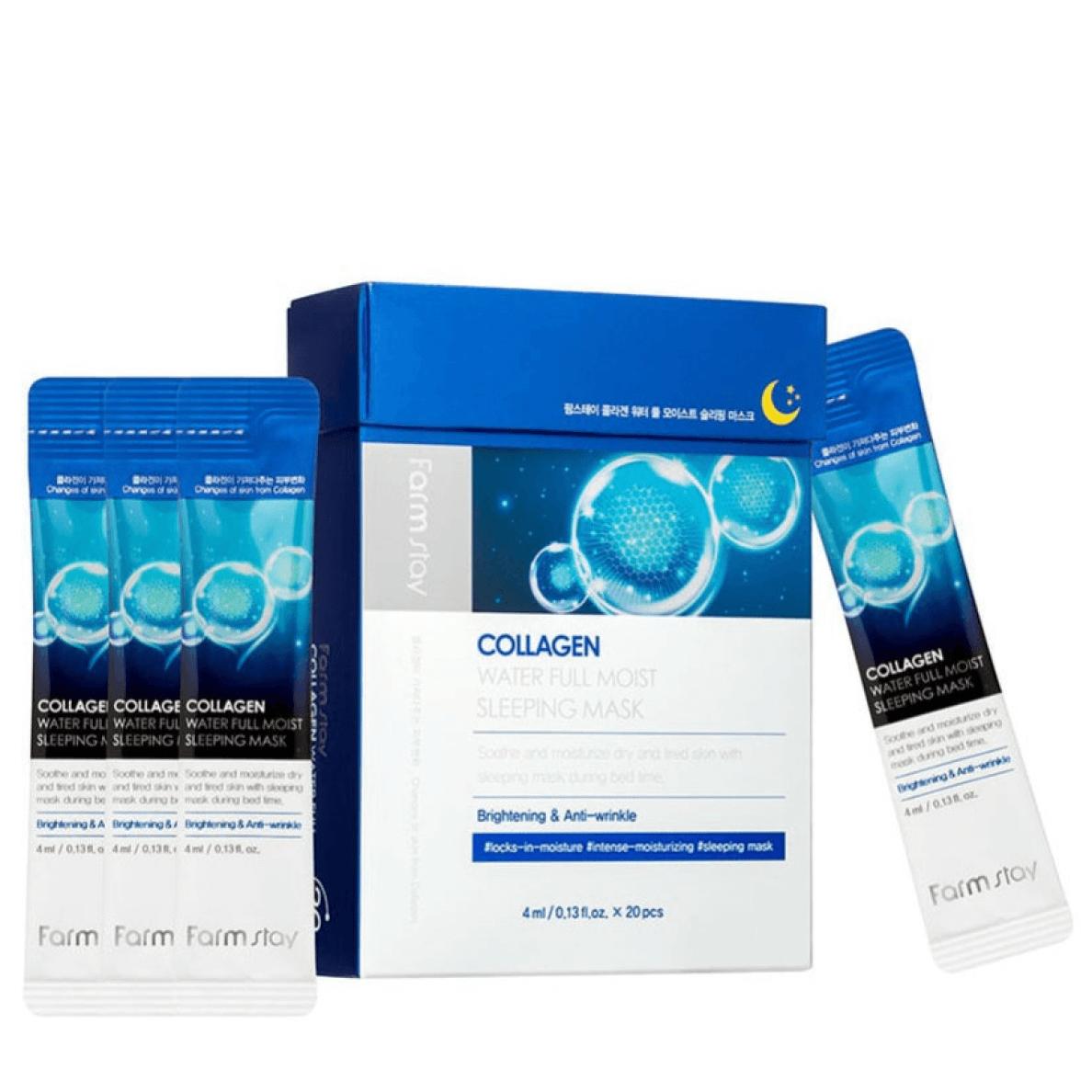 

FARMSTAY COLLAGEN WATER FULL MOIST SLEEPING MASK, Увлажнение, Корейская косметика, Kbeauty, образец