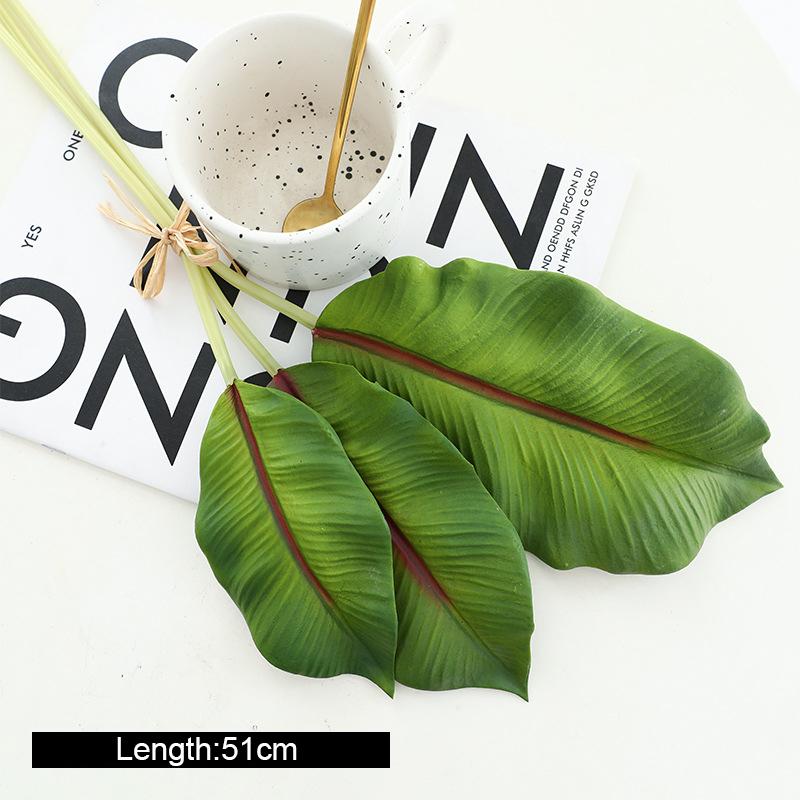 

3 шт./лот, настоящий сенсорный пальмовый веер, комплект листьев, искусственная черепаха, тропические листья, искусственное зеленое растение для украшения дома, искусственные растения