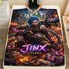Jinx Print Flannel Blanket,High Quality Comfortable for All Seasons,Home Decor,Warmth and Comfort,Perfect for Christmas Gifts