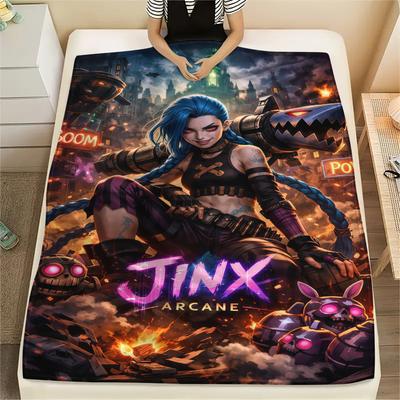 Jinx Print Flannel Blanket,High Quality Comfortable for All Seasons,Home Decor,Warmth and Comfort,Perfect for Christmas Gifts