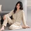 Pajamas Women Spring And Autumn Island Fleece Middle-Aged Mother Coral Fleece Thickened Autumn And Winter Loungewear Set