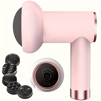 Elektrischer Unisex-Fettschieber, Massageköpfe, 6-Gang-Einstellung, Ganzkörpermassagegerät, multikinetische, elektrische Hand-Faszienpistole, USB-Aufladung