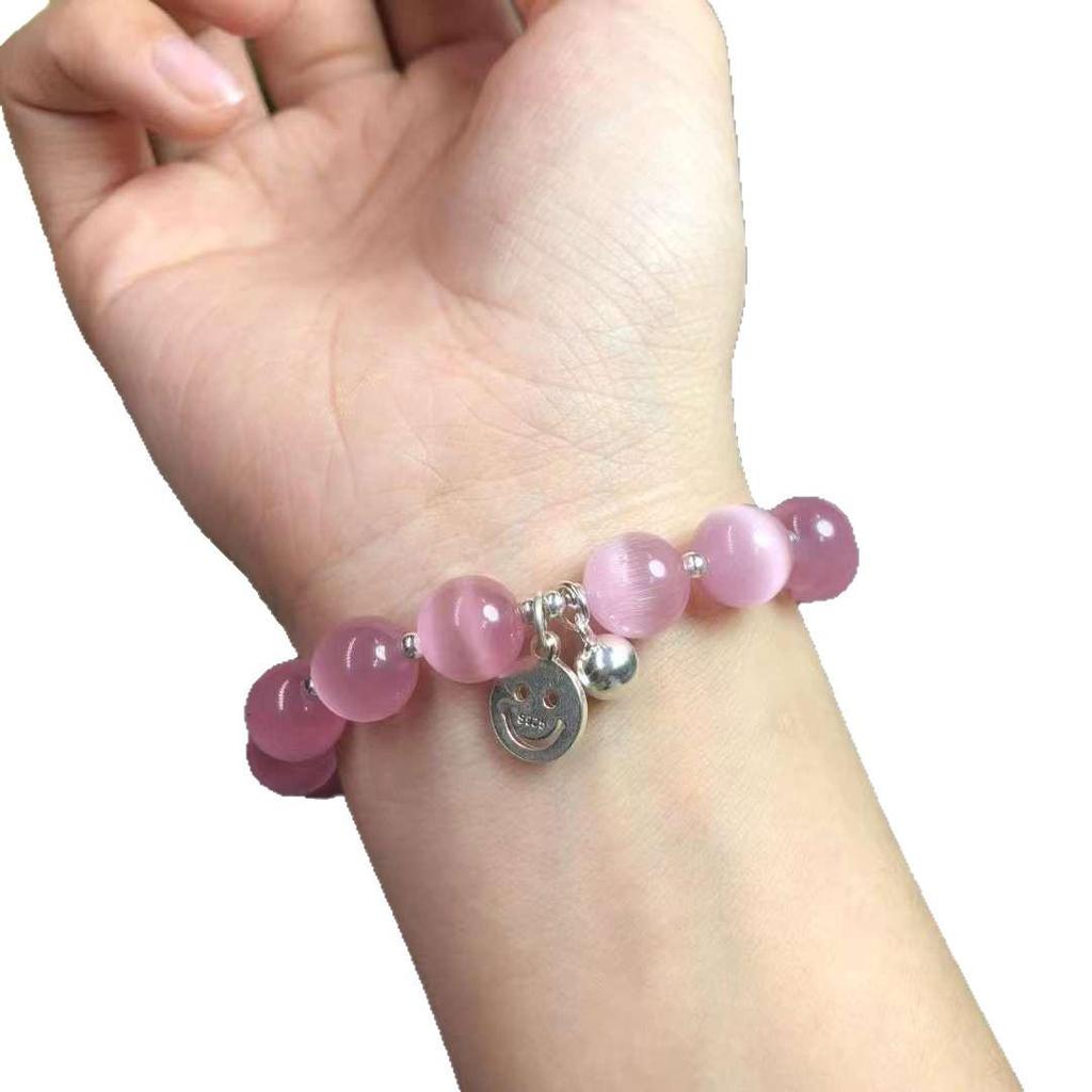 Pink Gypsum Cat's Eye Bracelet: Natural Stone with Benefits