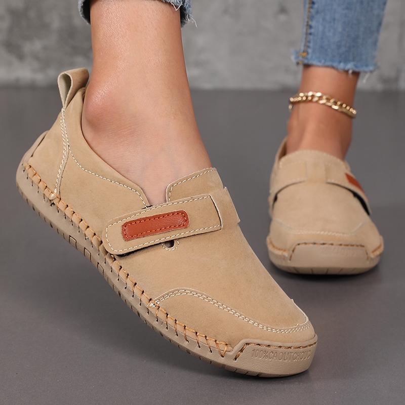 Knöchel-Stiefel für Damen Atmungsaktiv Ein Fuß Flach Handgefertigte Lederschuhe Frühling Sommer Niedrig Geschnitten Weich Besohlt Mary Jane Damen Slipper
