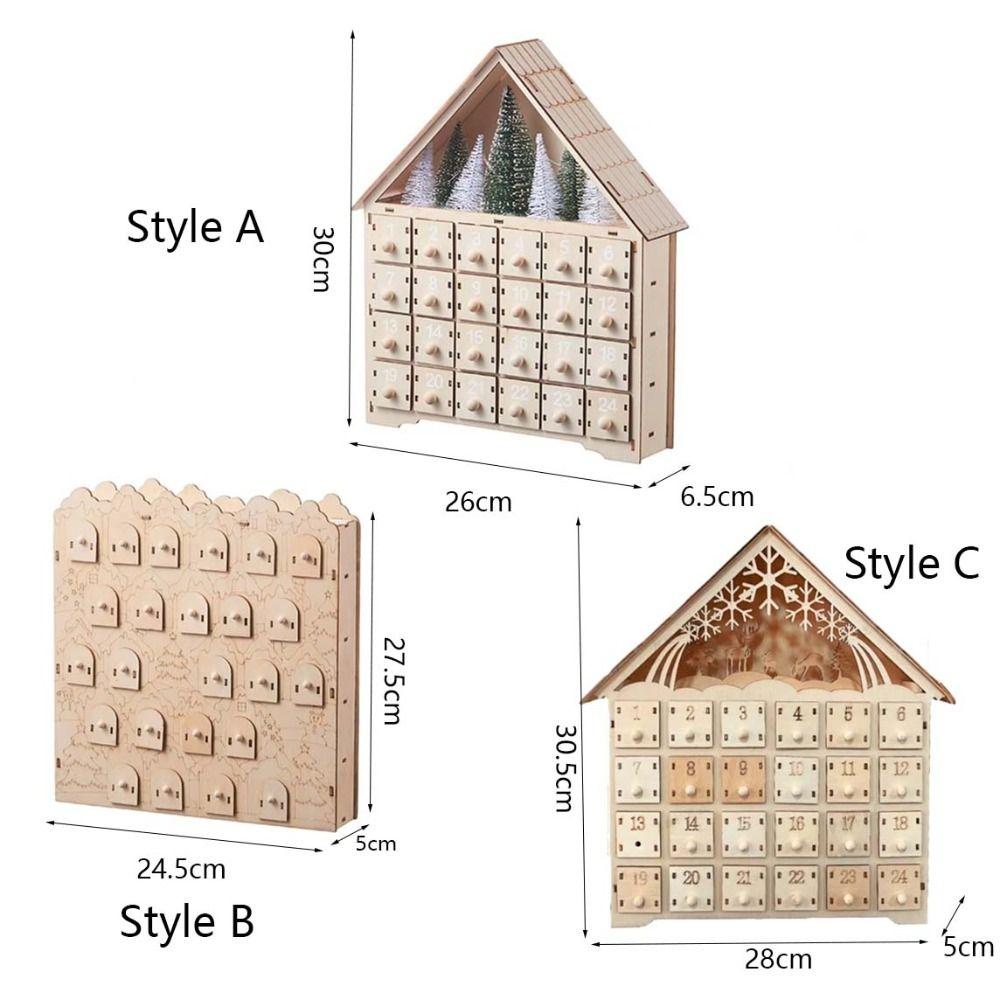 LED Christmas Advent Calendar House Shape Christmas Desktop Ornaments  New Year