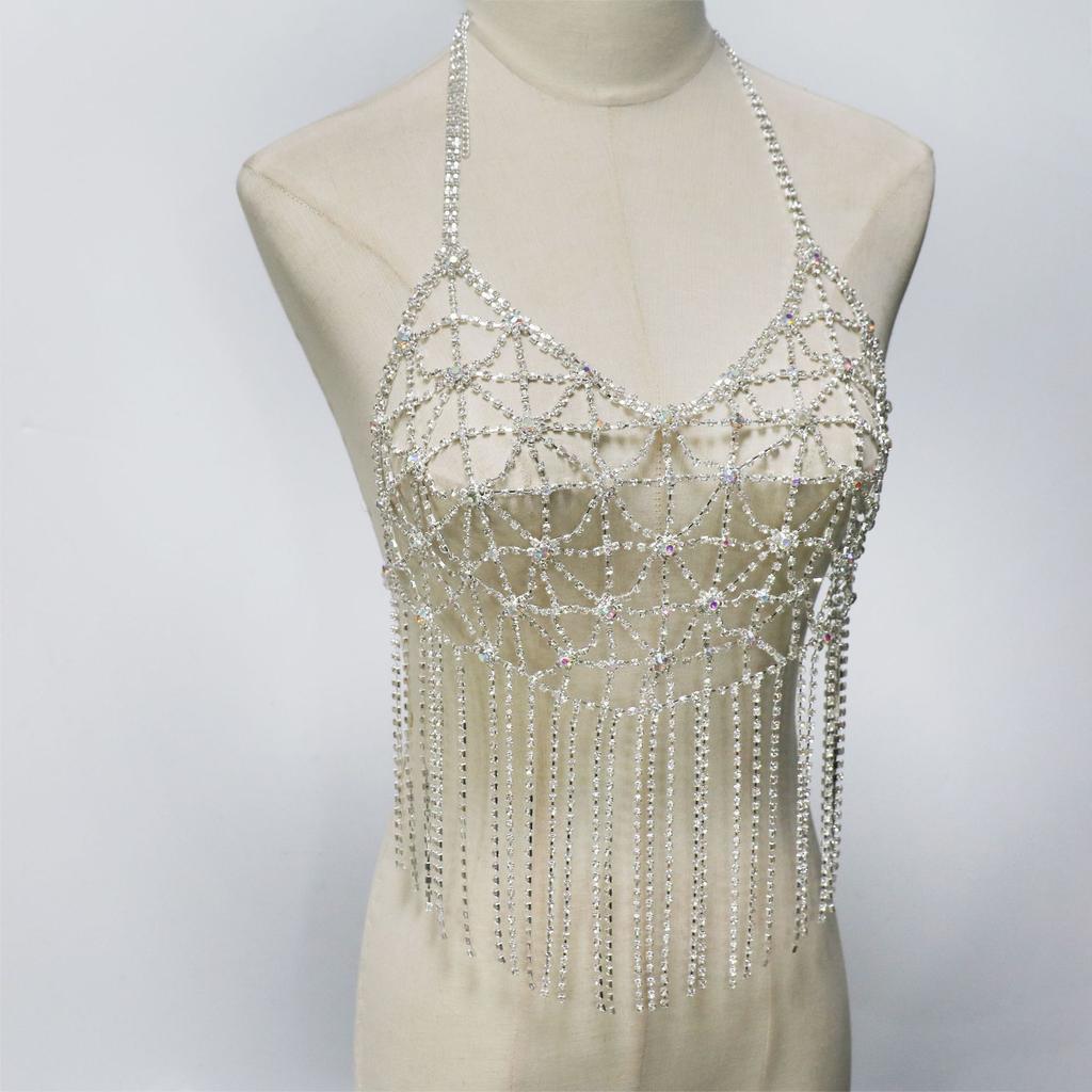 Sexy Rhinestone Breast Chain, Hollow Multi-Layer Fringed Body Chain, Sexy Nightclub Party European And American Products
