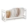 Household Metal Dish Drainer Single Layer Tableware Drying Rack With Drain Tray