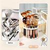 360 Rotating Makeup Brush Organizer 45 Holes Visible Large Capacity Cosmetic Storage for Home Vanity Use